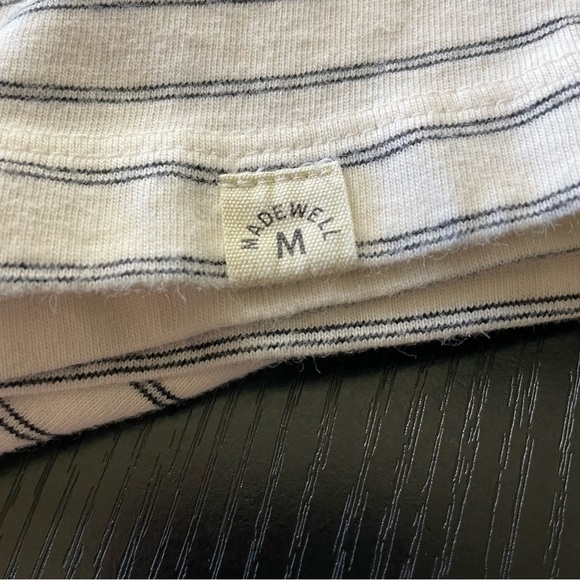 Madewell Men's Large Garment-Dyed Allday Crewneck Tee Stripes Lighthouse T-Shirt - Picture 14 of 16